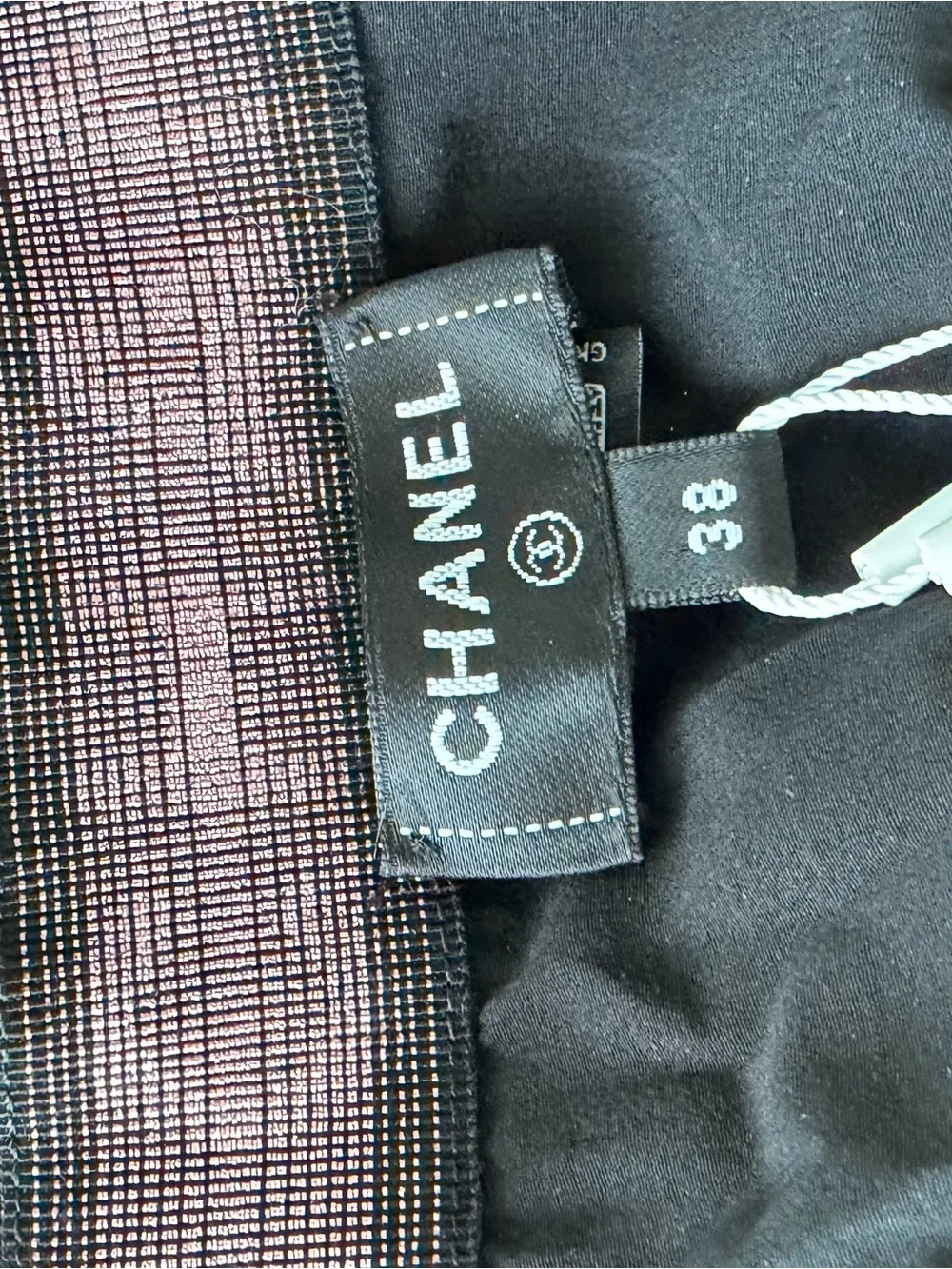 CHANEL Sequin Ombre Strapless Dress in Aqua, Pink & Gold with Black Straps